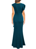 Teal-color Women's Split Bodycon Mermaid Evening Cocktail Long Dress - Woosea | Women's Formal Dresses