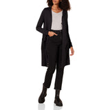 Black Women's Cardigan Sweater Lightweight Longer Length - AmEss | Women's Coat & Jacket