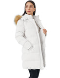 White Women's Winter Thicken Jacket Puffer Coat Warm with Faux Fur - WenVen | Women's Coat & Jacket