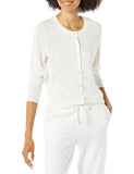 Ivory Women's Sweater Crewneck Cardigan - AmEss | Women's Coat & Jacket
