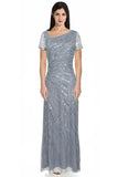 Women's Beaded Gown with Short Sleeves | Women's Evening Gowns