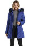 Royal Blue Women's Coat Parka Winter Jacket Warm Thicken Long Outwear - AmEss | Women's Coat & Jacket