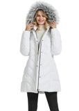 White Women's Coat Parka Winter Jacket Warm Thicken Long Outwear - AmEss | Women's Coat & Jacket