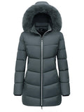 Dark Grey Women's Jacket Winter Windproof Warm Down Coats Waterproof - AmEss | Women's Coat & Jacket