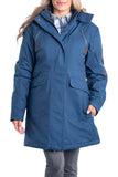 Crater Lake Blue Women's Winter Coat Waterproof Anchorage Parka with Durable Removable Hood - AmEss | Women's Coat & Jacket