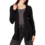 Black Women's Sweater Full Sleeve Open-Front Cardigan - AmEss | Women's Coat & Jacket