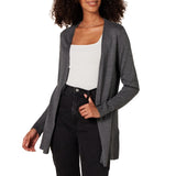 Charcoal Heather Women's Sweater Full Sleeve Open-Front Cardigan - AmEss | Women's Coat & Jacket