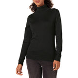 Black Women's Sweater Lightweight Long-Sleeve Turtleneck - AmEss | Women's Coat & Jacket