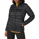 Black Women's Puffer Jacket Long-Sleeve Water-Resistant Packable - AmEss | Women's Coat & Jacket