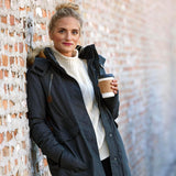 Dark Coal Heather Women's Winter Coat Waterproof Anchorage Parka with Durable Removable Hood - AmEss | Women's Coat & Jacket