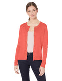 Coral Pink Women's Sweater Crewneck Cardigan - AmEss | Women's Coat & Jacket