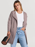 Pink Apricot Women's Jacket Coat Open Front Knit Long Coatigan Sweater Fall Outerwear - Anrabess | Women's Coat & Jacket