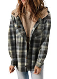 Black Light Fleece Jackets Women Plaid Shacket Long Sleeve Button Down - Dokotoo | Women's Coat & Jacket