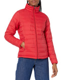 Red Women's Puffer Jacket Long-Sleeve Water-Resistant Packable - AmEss | Women's Coat & Jacket