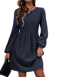 Navy Blue Women's Casual Knit Sweater for Fall Dresses - Zeagoo