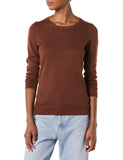 Brown Women's Sweater Long-Sleeve Light Weight Crewneck - AmEss | Women's Coat & Jacket