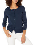 Navy Women's Sweater Crewneck Cardigan - AmEss | Women's Coat & Jacket