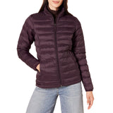 Burgundy Women's Puffer Jacket Long-Sleeve Water-Resistant Packable - AmEss | Women's Coat & Jacket