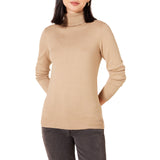 Camel Heather Women's Sweater Lightweight Long-Sleeve Turtleneck - AmEss | Women's Coat & Jacket