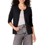 Black Women's Sweater Crewneck Cardigan - AmEss | Women's Coat & Jacket