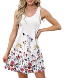 White Loose V Neck Sleeveless with Pockets - Ofeefan | Women's Dresses