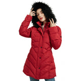Red Women's Coat Parka Winter Jacket Warm Thicken Long Outwear - AmEss | Women's Coat & Jacket
