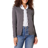 Charcoal  Women's Sweater Crewneck Cardigan - AmEss | Women's Coat & Jacket