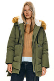 Green Faux Fur Trim Women's Thickened Down Jacket with Filler and Duck Feather - Orolay | Women's Coat & Jacket