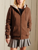 Brown Women's Casual Full Zip Lined Hoodie Sweatshirt Jacket Coat - Yeokou | Women's Coat & Jacket