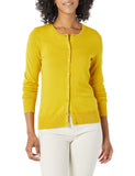 Dark Yellow Women's Sweater Crewneck Cardigan - AmEss | Women's Coat & Jacket