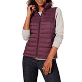Burgundy Women's Jacket Puffer Vest Lightweight Water-Resistant Packable - AmEss | Women's Coat & Jacket