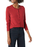 Dark Red Women's Sweater Crewneck Cardigan - AmEss | Women's Coat & Jacket