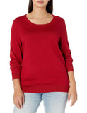 Red Women's Sweater Long-Sleeve Light Weight Crewneck - AmEss | Women's Coat & Jacket