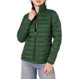 Dark Green Women's Puffer Jacket Long-Sleeve Water-Resistant Packable - AmEss | Women's Coat & Jacket