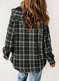Red Womens Full Zip Fleece Jacket Plaid Shacket Long Sleeve Button Down - Dokotoo | Women's Coat & Jacket
