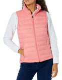 Pink Women's Jacket Puffer Vest Lightweight Water-Resistant Packable - AmEss | Women's Coat & Jacket
