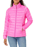 Neon Pink Women's Puffer Jacket Long-Sleeve Water-Resistant Packable - AmEss | Women's Coat & Jacket