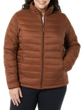 Dark Toffee Brown Women's Puffer Jacket Long-Sleeve Water-Resistant Packable - AmEss | Women's Coat & Jacket