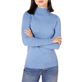 Cornflower Blue Women's Sweater Lightweight Long-Sleeve Turtleneck - AmEss | Women's Coat & Jacket