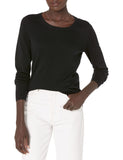 Black Women's Sweater Long-Sleeve Light Weight Crewneck - AmEss | Women's Coat & Jacket