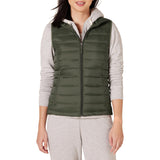 Olive Women's Jacket Puffer Vest Lightweight Water-Resistant Packable - AmEss | Women's Coat & Jacket