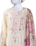 Beige Lawn Embroidered 3PC-JLAWN-S-25-821-S Juniad Jamshaid Brand Original Fabrics