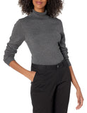 Charcoal Women's Sweater Lightweight Long-Sleeve Turtleneck - AmEss | Women's Coat & Jacket