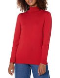 Red Women's Sweater Lightweight Long-Sleeve Turtleneck - AmEss | Women's Coat & Jacket
