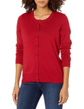 Red Women's Sweater Crewneck Cardigan - AmEss | Women's Coat & Jacket