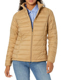 Camel Women's Puffer Jacket Long-Sleeve Water-Resistant Packable - AmEss | Women's Coat & Jacket