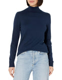 Navy Women's Sweater Lightweight Long-Sleeve Turtleneck - AmEss | Women's Coat & Jacket