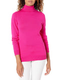 Pink Women's Sweater Lightweight Long-Sleeve Turtleneck - AmEss | Women's Coat & Jacket