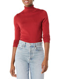 Dark Red Women's Sweater Lightweight Long-Sleeve Turtleneck - AmEss | Women's Coat & Jacket