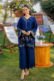 SS26DA-2907 ROYAL BLUE 2PCS  EMBROIDERED KURTA WITH TROUSER Dhanak Brand Original Fabrics